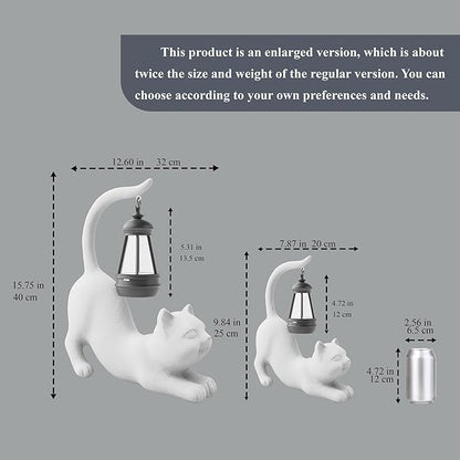 Elephant/Cat Sculpture Lantern Decor - Outdoor Lanterns&Indoor Statue Decorations for Garden,Yard,Porch,Home,Balcony - Gifts for Birthdays,Christmas,Children,Friends,Family,Mom,Women (DW - Tail)