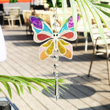 Wind Spinner Suncatcher Colorful Butterfly for Outside Durable 3D Stainless Steel Wind Pendant Hanging Art Ornaments for Garden Yard Balcony Decor