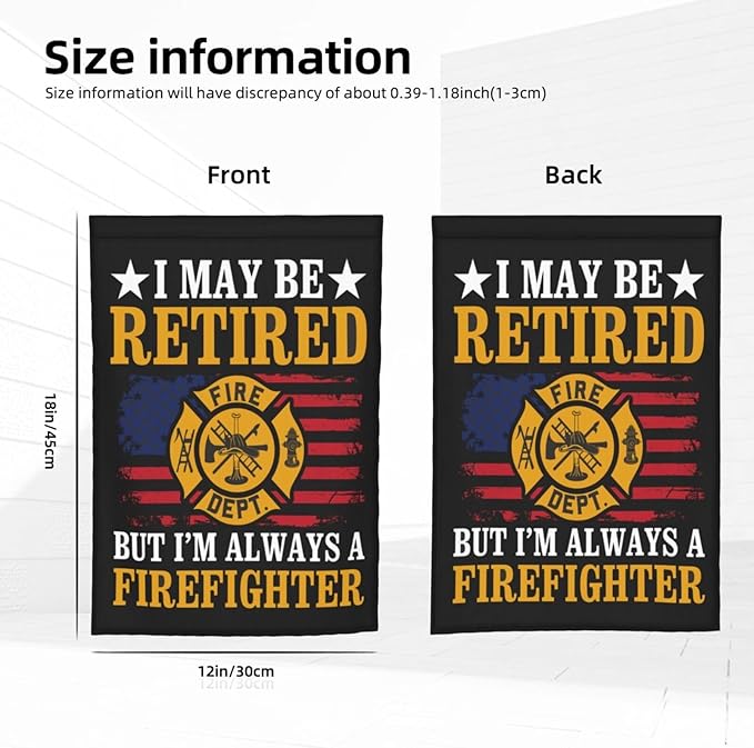 Firefighter Flag Garden Flag Double Sided Vertical 12×18 Inch Banners Double Sided For Lawn Patio Yard Garden Home Outdoor Decor -1