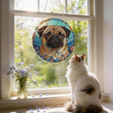 Dog Acrylic Suncatcher, Artistic Colorful Acrylic Suncatcher, Indoor Window Wall Art, Hand-Painted Sun Catcher Garden Hangings, Animal Lover Home Decor, Housewarming Gift, Dog Mom Gift
