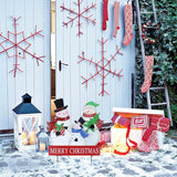 YEAHOME Outdoor Christmas Decorations, 3 Snowman Family Metal Decorative Garden Stakes for Outdoor Yard, Merry Christmas Yard Signs for Outside Garden Lawn Porch Pathway Xmas Decorations