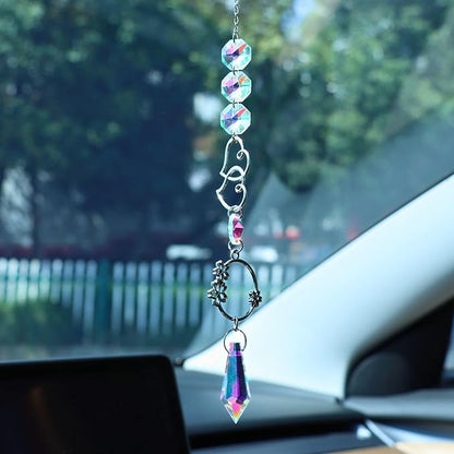 Colorful Crystal Car Mirror Hanging Accessories | Rear View Mirror Pendant | Boho Car Charm & Decor | Gifts for Women
