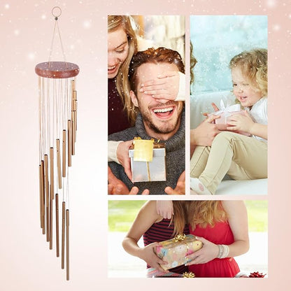 Wind Chimes Outdoor Memorial, 18 Aluminum Alloy Tubes Handcrafted for Superior Musical Performance and Durability, Hanging Decoration for Home Garden Yard Patio Porch Christmas
