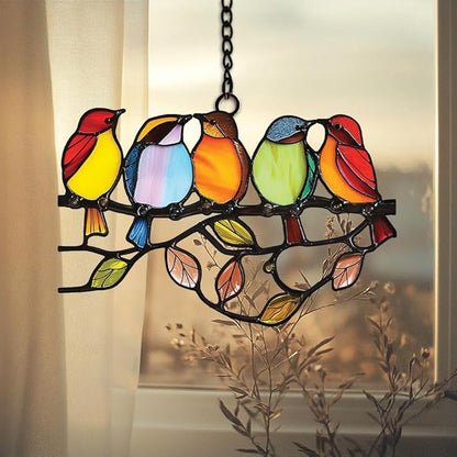 Colorful Bird Acrylic Suncatcher Window Hanging Yard Decor Home Office Decor Bird Lover Gift