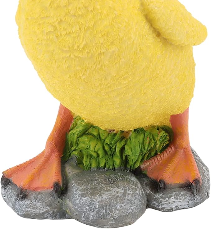 Cute Statues Resin Duck Figurine Furry Ducks True Colors Garden Statue Anti Fading Backyard Decor(Yellow)