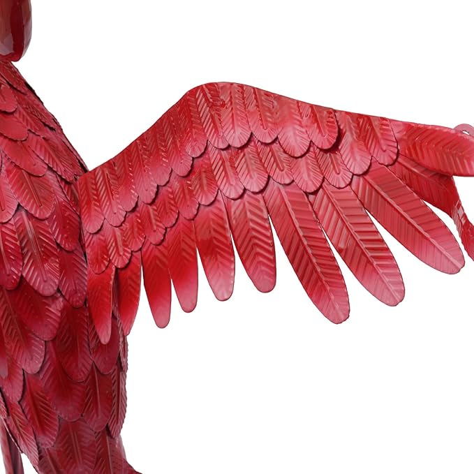 Outdoor Flamingo Garden Statues Set of 1/2/3, Metal Lawn Art Decorations with Rustproof Iron, Lifelike Tropical Bird Sculpture for Yard Patio Terrace Wedding Birthday Gift
