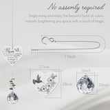 Mom in Heaven Memorial Crystal Suncatcher,Memorial Gifts for Loss of Mom,Loss of a Mother Sympathy Gifts,Hanging Crystals Ornament for Window Rainbow Maker Prisms Home Decor Gift