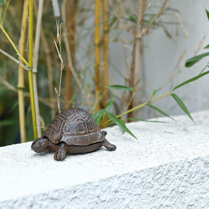 Key Hider Outdoor Turtle - Cast Iron Turtle Hidden Key Holder for Outside, Yard and Decoration Garden, Hide A Key Outdoor