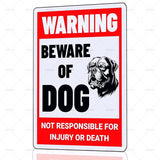 Beware of Dog Sign Mastiff Metal Sign Warning Beware of Dog Signs for Fence Outdoor Farm Garden Gate Home Yard Decor 8x12 Inch