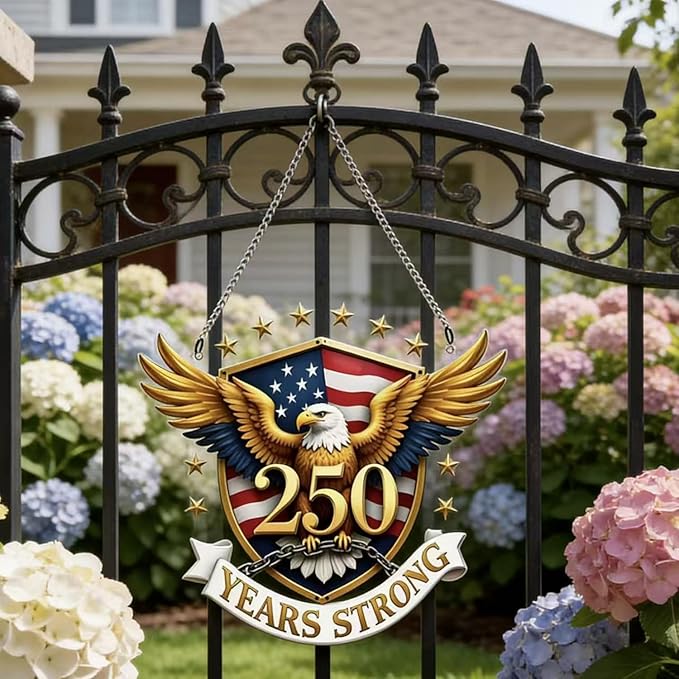 250th Anniversary America Suncatchers with Flag Designs Eagle Pattern Acrylic Sun Catcher 1776-2026 Years Patriotic Windows Decorations Independence Day Supplies for Party