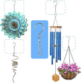 HS's Creation 6 Pack S Hook Clip Swivel for Indoor Outdoor Organization Spinning Hanger Clothline Rack Wind Chimes Spinner Prism Windsocks Hanging Plant