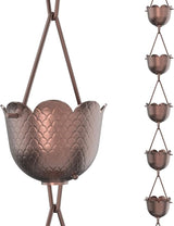 Rain Chains Direct - Pineapple Rain Chain - 8.5 FT - Pure Solid Copper - Premium Rain Chains for Gutters