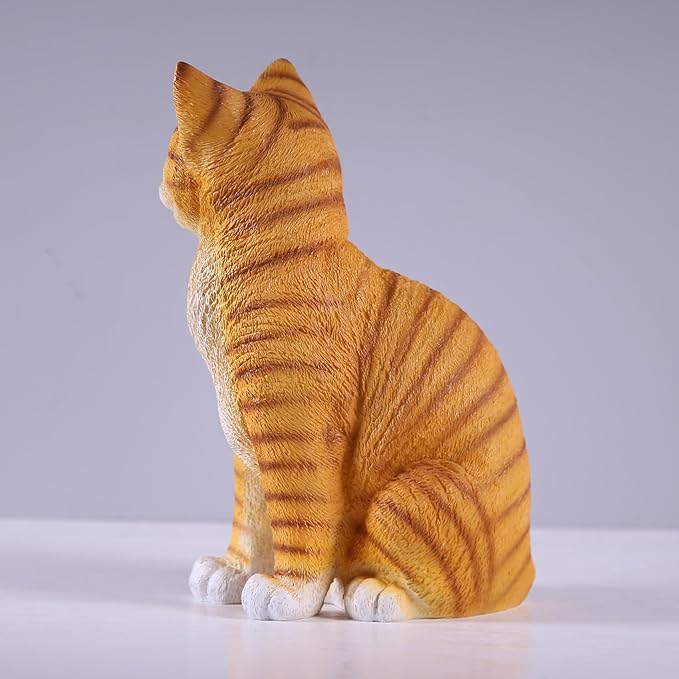 Outdoor cat Sculpture Garden Decoration Lawn Decoration, Yellow Kitten Statue for Patio, Lawn, Yard Decoration, Cute Kitten Gift Large Size: 10.8 inches