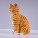 Outdoor cat Sculpture Garden Decoration Lawn Decoration, Yellow Kitten Statue for Patio, Lawn, Yard Decoration, Cute Kitten Gift Large Size: 10.8 inches