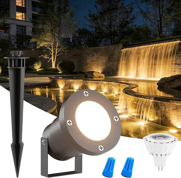 Cheopha Pond Lights for Outdoor Ponds Fountain Lights LED Underwater 12V, with Replaceable 4W MR16 Bulb Warm White, Underwater LED Light Spotlight for Garden, Patio, Pool, Yard, Rockery