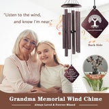 Sympathy Gifts for Loss of Grandmother, 32"" Memorial Wind Chimes for Loss of Grandma, Loss of Grandma Sympathy Gift, Bereavement Gifts in Memory of a Loved Grandma, Bronze