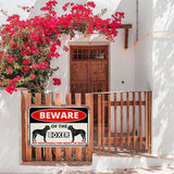 Beware Of The Dog Boxer Sign Aluminum Metal Tin Signs Outdoor Yard Sign Warning Sign For Fence Yard Home Kitchen Farm Garden Wall Decor 8x12 Inch