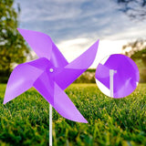 HARFINGTON 50pcs Windmills for The Yard Garden 17" x 11" 4 Leaves Pinwheels Wind Mills Spinners Windproof Waterproof Bird Devices with Stakes for Patio Decor, Purple