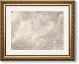 ARPEOTCY Vintage Gold Framed Wall Art, 13x16 inch Classic Sky Clouds Study Pictures Paintings, Vintage Room Decor, Wall Decor for Living Room Bedroom, Canvas Prints Antique Frame for Home Decoration
