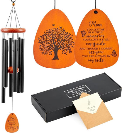Memorial Wind Chimes Sympathy Gifts for Loss of Mom, 32'' Memorial Wind Chimes for Loss of Mother, Bereavement/Sympathy/Condolence Gift, Windchimes in Memory of Mom