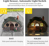 Fairy Garden Statues,Fairy Garden House with Solar Powerd Night Light,Yard Decorations Outdoor Fairy Garden Accessories Decor for Outside (House)