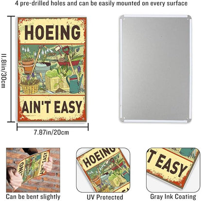 Funny Garden Sign For Outside 7.8 X 11.8 Inch, Humorous Garden Accessories Patio Decor Signs for Outside, Funny Signs Gardening Gifts For Women Plant Lovers Metal Wall Decor