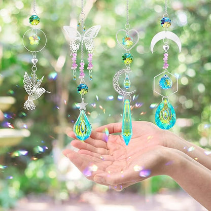 FACIACC 407 Pcs DIY Crystal Suncatcher, Sun Catchers Making Kits Craft with Hooks for Adults, Hanging Decorative with Chain Crystals Rainbow for Indoor Outdoor Garden Windows and Party Decor