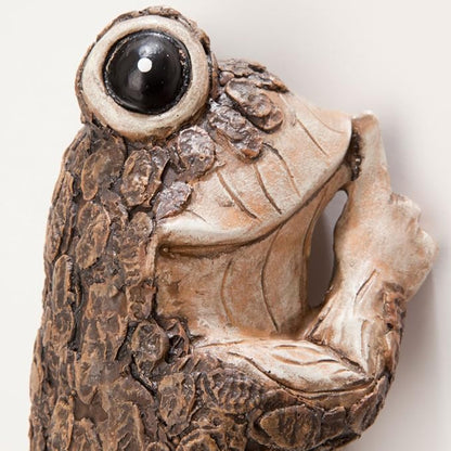 Bits and Pieces Keep Quiet Frog Tree Peeker - Adorable Tree Sculpture - Garden Decoration - Yard Art