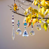 YU FENG 5 Pcs Crystal Suncatchers with Colorful Beads for Window Decoration Ornament for Christmas Tree