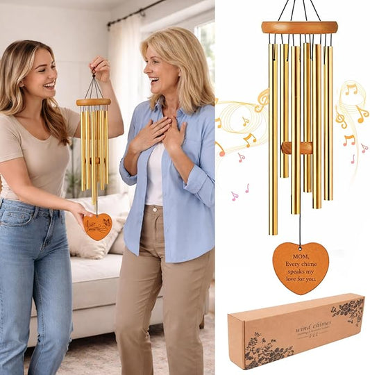 Vexillum 26 Inch Heartfelt Wind Chimes Gift for Mom – Warm Message to Express Love, Relaxing Tones, Long-Lasting Quality, Beautiful Home Decor for Mother’s Day Mom's Birthday or Christmas
