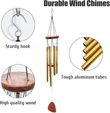 kathson Classic Wind Chimes for Outside, Memorial Windchimes for Loss of Loved One, Outdoor Deep Tone Aluminum Gift Wind Chime for Garden, Patio, Yard Zen Decoration, Gold