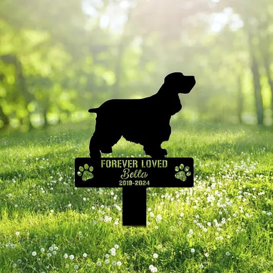 Custom English Toy Spaniel Metal Memorial Garden Stake Personalized Pet Grave Marker Name Sign Remembrance Stake Decor Sympathy Dog Loss,Outdoor Statues for Yard Garden Lawn Patio Pathway Grave.