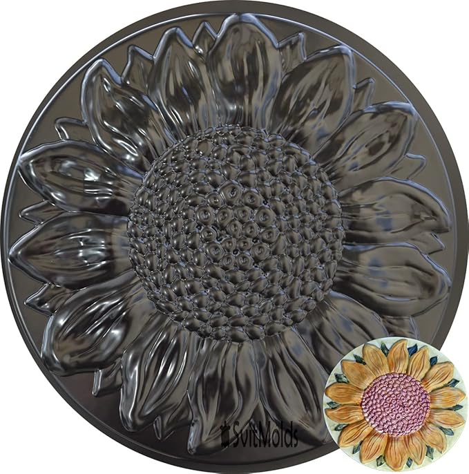 Sunflower Plastic Mold Stepping Stone Garden Path Concrete Plaster #S18
