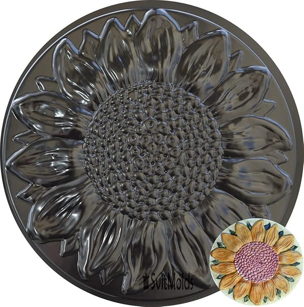 Sunflower Plastic Mold Stepping Stone Garden Path Concrete Plaster #S18