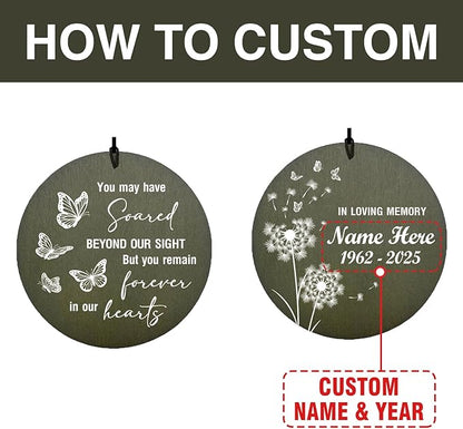 Personalized Wind Chimes 36inch, in Loving Memory of Sympathy Wind Chimes, Memorial Funeral Gifts, Butterfly Dandelion Deep Tone Wind Chime, Loss of Loved Dad/Mom Outdoor