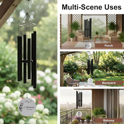 ASTARIN Personalized 30" Bereavement Wind Chimes for Outside, Memorial Gift in Remembrance of a Loved One, Sympathy Gift for Loss of Mother Father Husband, Garden Patio Decor