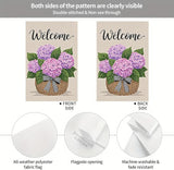 BlissYard Hello Spring Garden Flag Double Sided 12x18 Inch Hydrangea Basket Seasonal Welcome Small Flags For Outside Outdoor Decor Yard Farmhouse Holiday Spring Summer Decorations Yard Flags