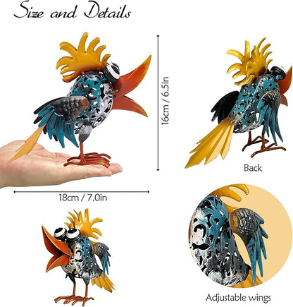 Metal Yard Art - Metal Bird Garden Decor, Outdoor Animal Sculpture Lawn Art Decor, Large Yard Art for Patio Balcony Front Backyard - Birthday Gifts for Mom Grandma Women