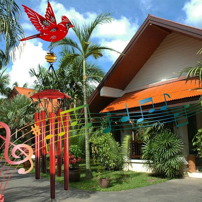 Cardinal Wind Chimes Outdoor Gift Metal Red Bird Wind Chimes for Outside/Indoors, Home, Lawn, Porch, Patio, Garden Decor, Yard Decoration (Fly red Bird)