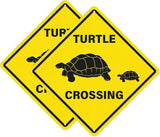 2 Pack Turtle Crossing Sign 12" x 12" Reflective Aluminum Warning Signs UV Protected Waterproof Funny Metal Turtle XING Sign for Yard Garden Fence House Outdoor Wall Decor