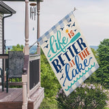 AVOIN colorlife Life Is Better At The Lake House Flag 28x40 Inch Double Sided Outside, Lakeside Holiday Yard Outdoor Decoration
