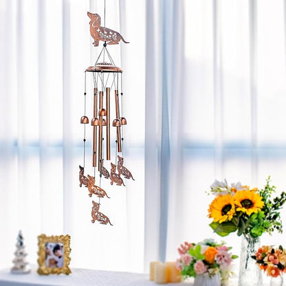 for Mom Dachshund Dog Wind Chimes for Outside,Dog Gifts for Women Men/Memorial Gift/Birthday Gifts Metal windchimes Outdoors/Indoors,Garden Decor,Patio,Home,Porch,Yard Decorations