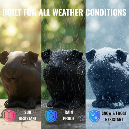 OLOMA Charming Guinea Pig Concrete Garden Figurine Detailed Animal Sculpture with Weatherproof Resin Layer Durable Outdoor Indoor Decor Accent for Yard Lawn Pathway Home