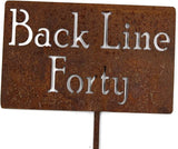 Classic Metal Garden Markers Clearance Items 20 to 33 Inches Tall (Back Line Forty 21", Naturally Rusted)
