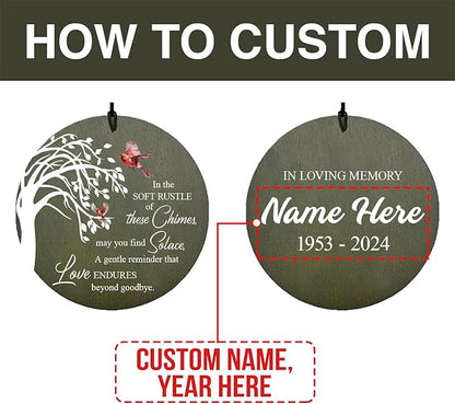 Personalized Sympathy Wind Chime, Condolence Gifts Wind Chimes for Outside, Memorial Wind Chimes Outdoor Deep Tone Sympathy, Memorial Bereavement Gifts for Condolences/Funeral, Product in USA