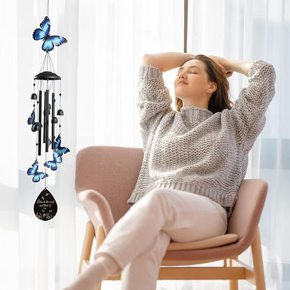 Butterfly Wind Chimes for Outside, Windchimes Outdoors Metal Wind Chimes Butterfly Garden for Patio Porch Backyard