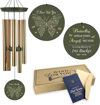 ASTARIN Memorial Wind Chimes Personalized, Bereavement Gift Ideas for Sympathy Loss of Lover Mother Father, 36 inch Deep Tone Wind Chimes Patio Decoration, in Memory of Loved One Gift(Produced in USA)