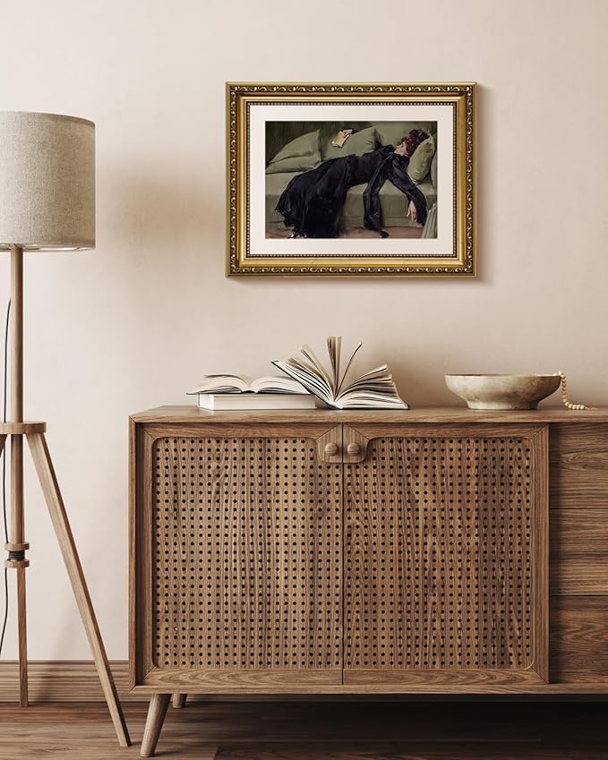 ARPEOTCY Vintage Gold Framed Wall Art, Classical Trendy Woman Gallery Paintings, Victorian Farmhouse Canvas Prints Home Decor, Wall Decor for Living Room Bathroom Bedroom, 11x14 inch
