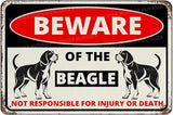 Beware Of The Dog Beagle Sign Aluminum Metal Tin Signs Outdoor Yard Sign Warning Sign For Fence Yard Home Kitchen Farm Garden Wall Decor 8x12 Inch