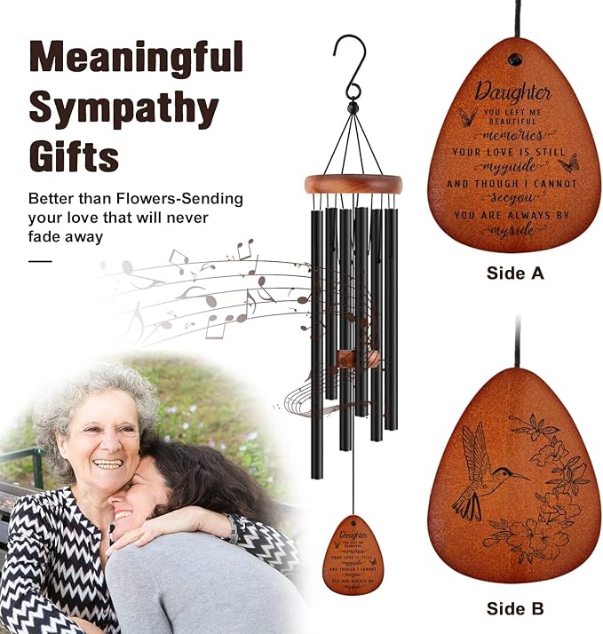 SteadStyle Memorial Gifts for Loss of Daughter, Memorial Wind Chimes, in Memory of Loved One, Bereavement Gifts, Sympathy Gift for Loss of Daughter, Home Decor Outdoor Garden Patio